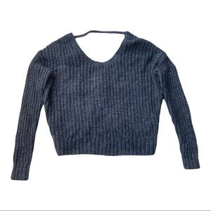 Ruby Moon Crop Sweater with Knot Detail Alpaca Wool Blend Anthropologie Small